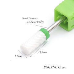 1pcs Flame Rotate Electric Nail Drill Ceramic 3/32 ''Bullet Milling Cutter for Manicure Machine Apparatus Nail Art Tools CH811