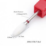 1pcs Flame Rotate Electric Nail Drill Ceramic 3/32 ''Bullet Milling Cutter for Manicure Machine Apparatus Nail Art Tools CH811