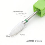 1pcs Flame Rotate Electric Nail Drill Ceramic 3/32 ''Bullet Milling Cutter for Manicure Machine Apparatus Nail Art Tools CH811