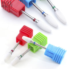 1pcs Flame Rotate Electric Nail Drill Ceramic 3/32 ''Bullet Milling Cutter for Manicure Machine Apparatus Nail Art Tools CH811