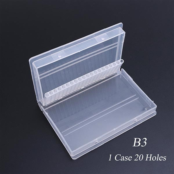 Full Beauty 20 Slots Storage Box For Nail Drill Bit Files Holder Container Case Display Organizer Acrylic Manicure Tool CHA35-1