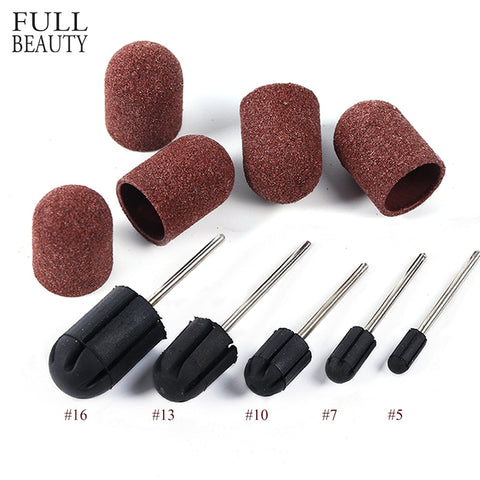 1pc Sanding Caps Electric Nail Drill Bit 5 Size Bands UV Gel Polish Remover for Manicure Pedicure Milling Accessories Sets CH725