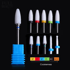 1pcs Ceramic Cutter for Manicure Machine Electric Nail Drill Milling Rotary Flame Remover Gel Polish Nail Drill Bits CHLL01-27
